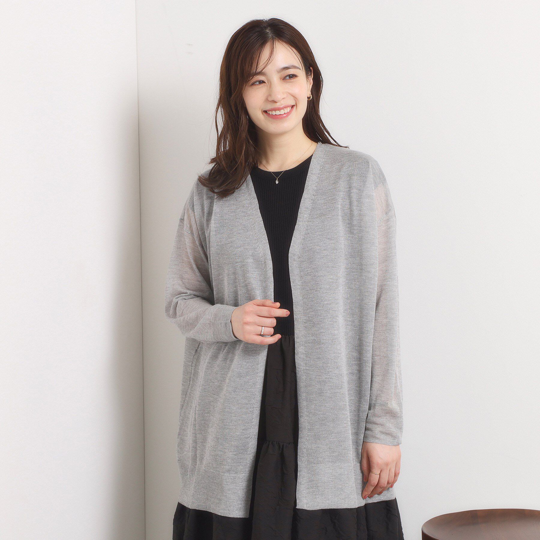 ITS&rsquo;DEMO「【手洗い可】ラメ着流しカーディガン」|カーディガン|