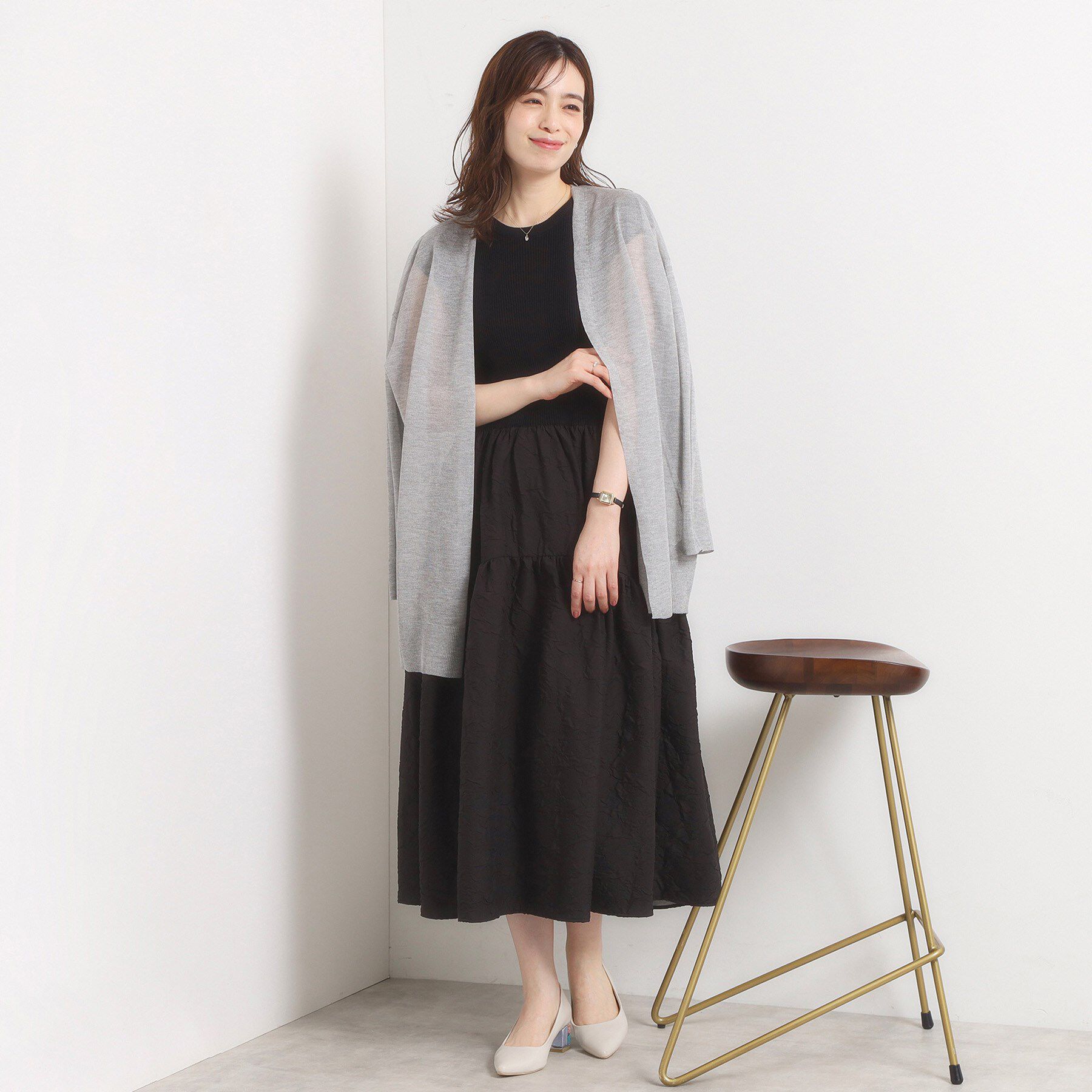 ITS&rsquo;DEMO「【手洗い可】ラメ着流しカーディガン」|カーディガン|