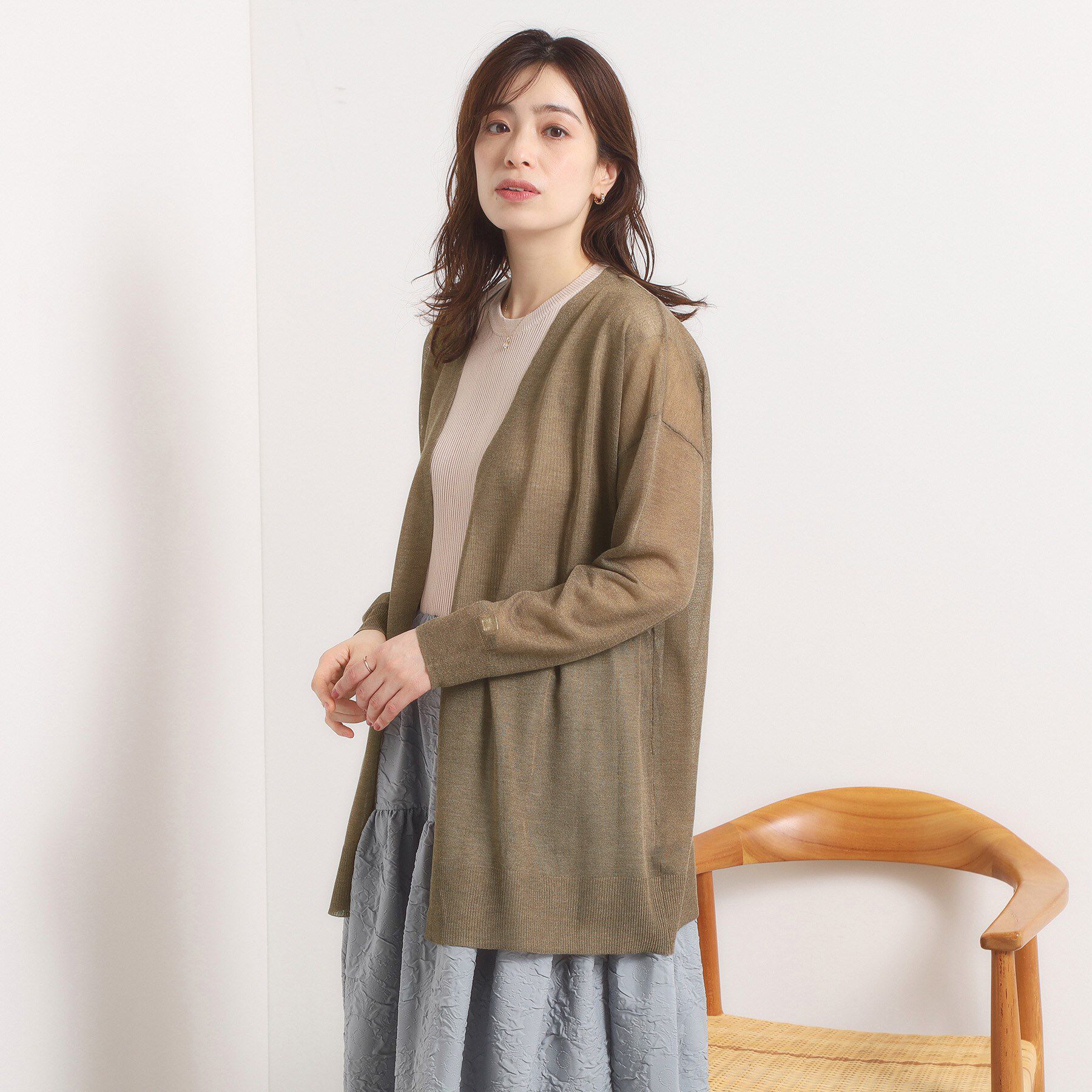 ITS&rsquo;DEMO「【手洗い可】ラメ着流しカーディガン」|カーディガン|