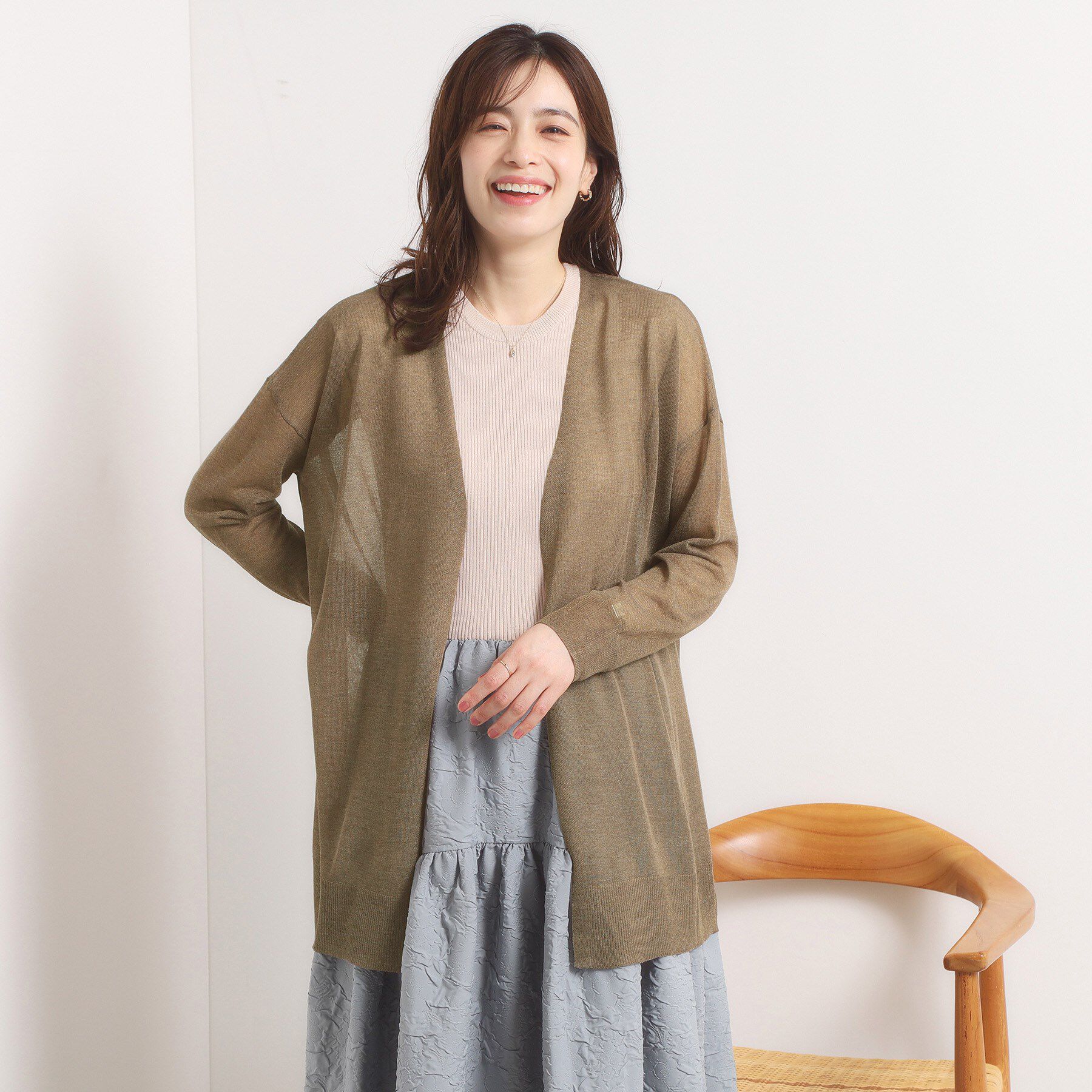 ITS&rsquo;DEMO「【手洗い可】ラメ着流しカーディガン」|カーディガン|