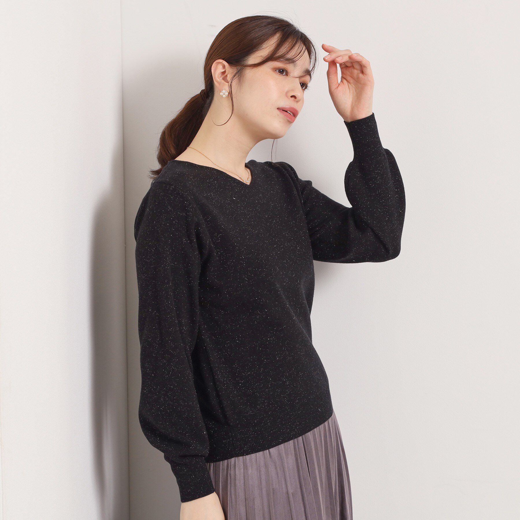 ITS&rsquo;DEMO「【手洗い可】アンジェリーナ総針vネックニット」|ニット・セーター|