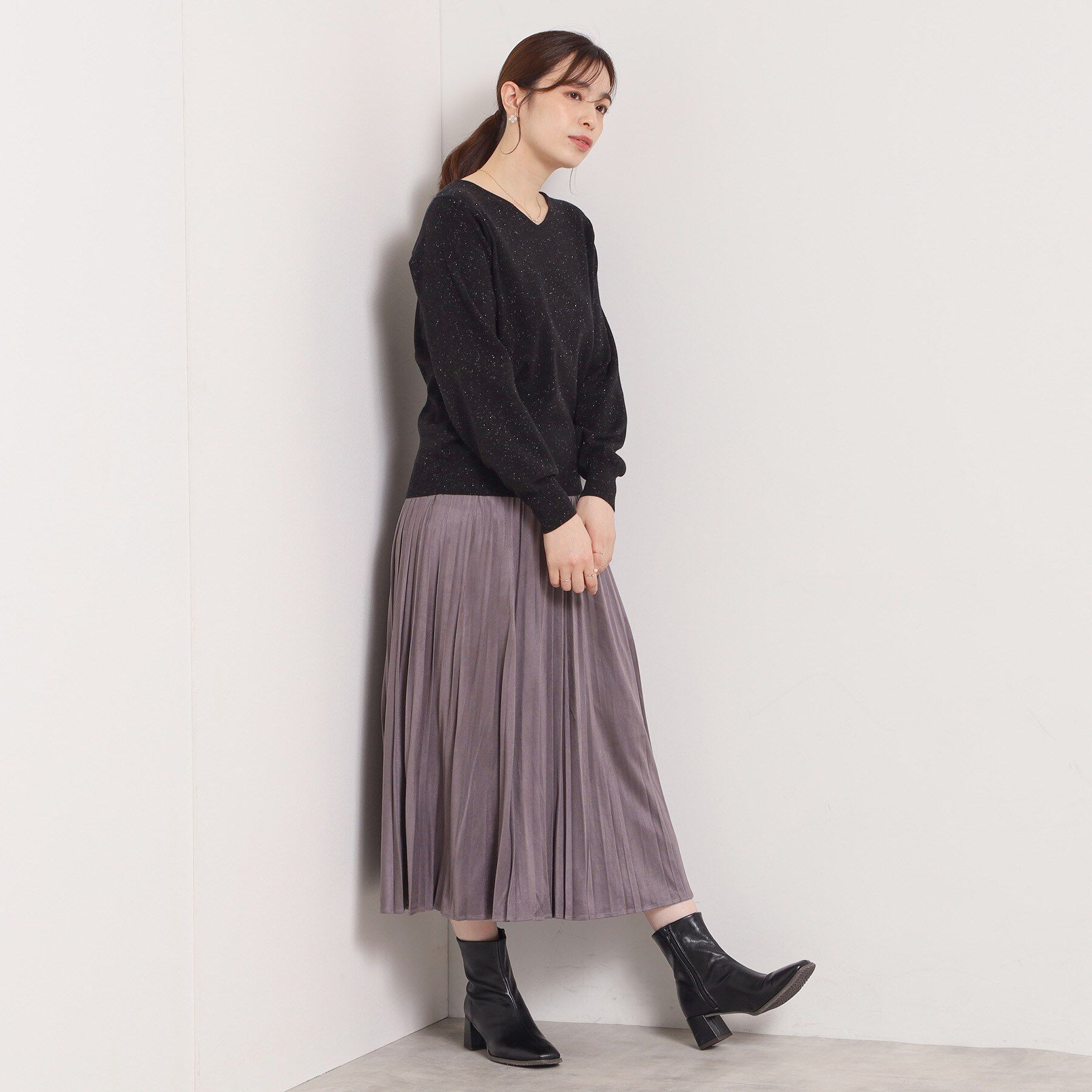 ITS&rsquo;DEMO「【手洗い可】アンジェリーナ総針vネックニット」|ニット・セーター|