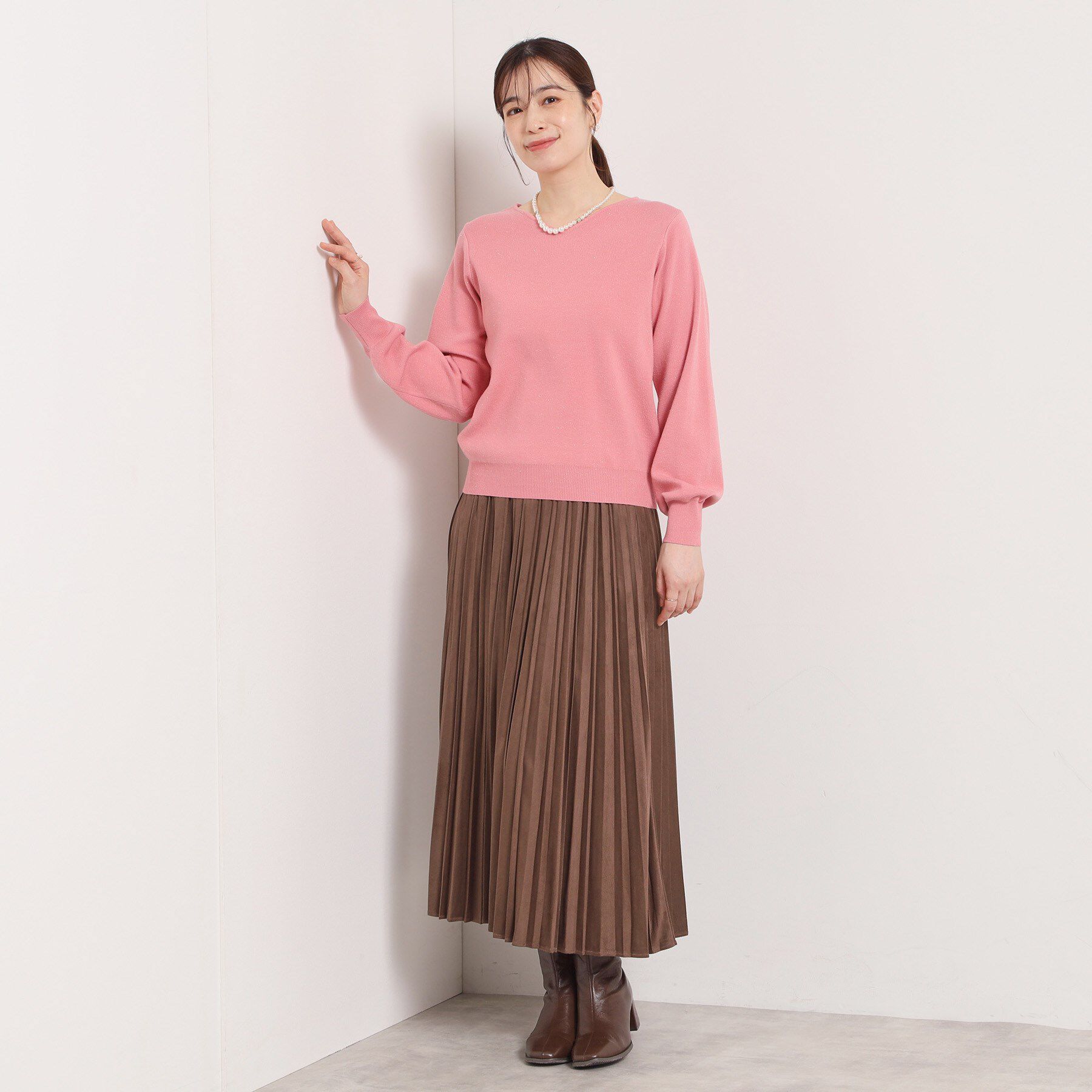 ITS&rsquo;DEMO「【手洗い可】アンジェリーナ総針vネックニット」|ニット・セーター|