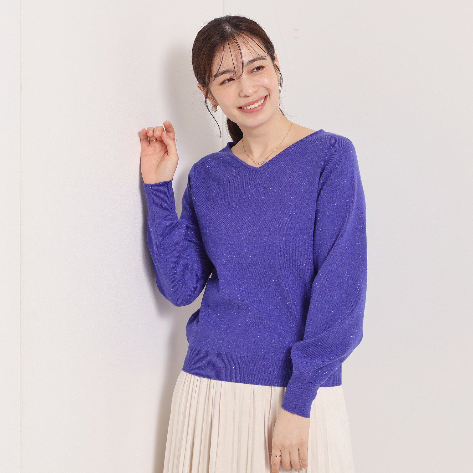 ITS&rsquo;DEMO「【手洗い可】アンジェリーナ総針vネックニット」|ニット・セーター|