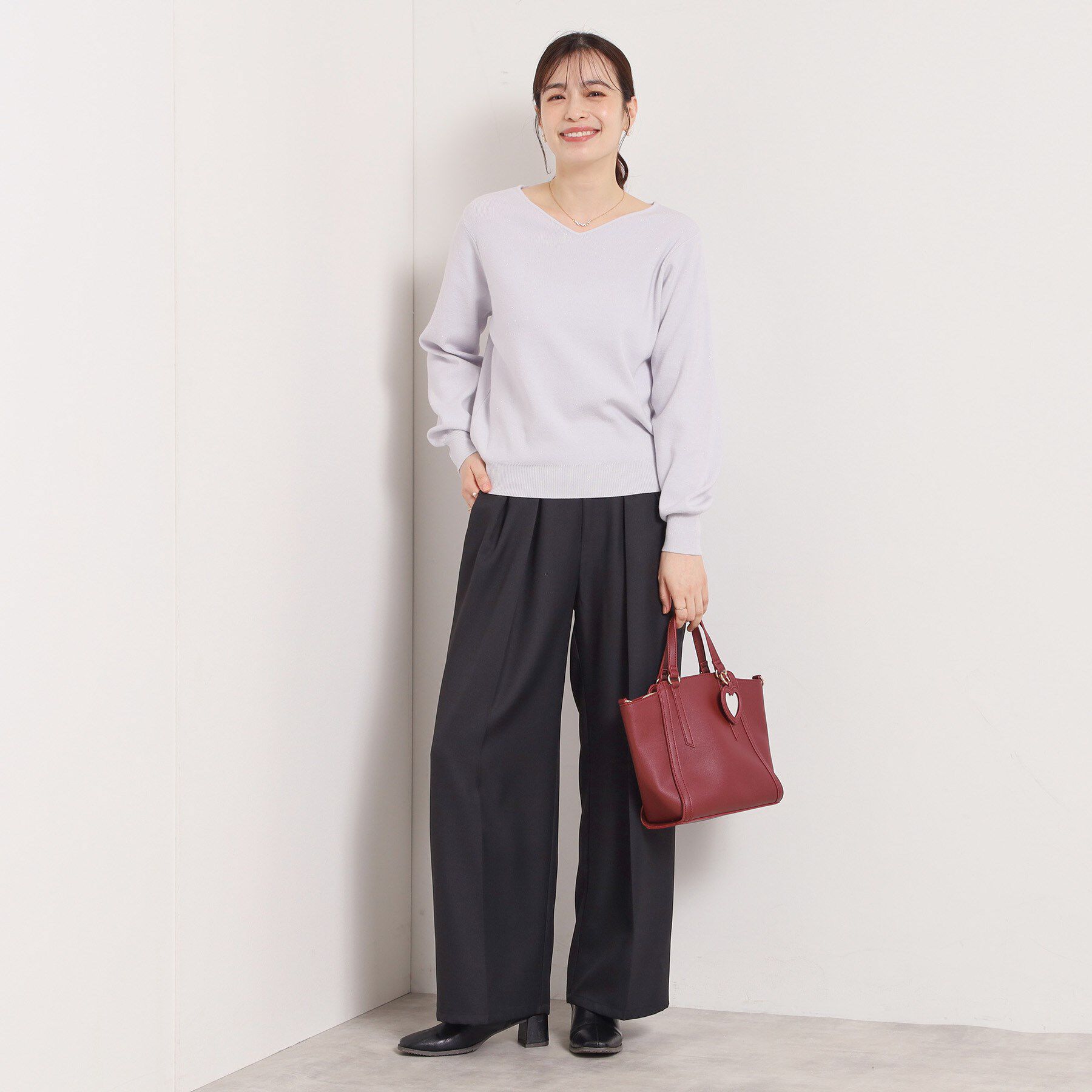 ITS&rsquo;DEMO「【手洗い可】アンジェリーナ総針vネックニット」|ニット・セーター|