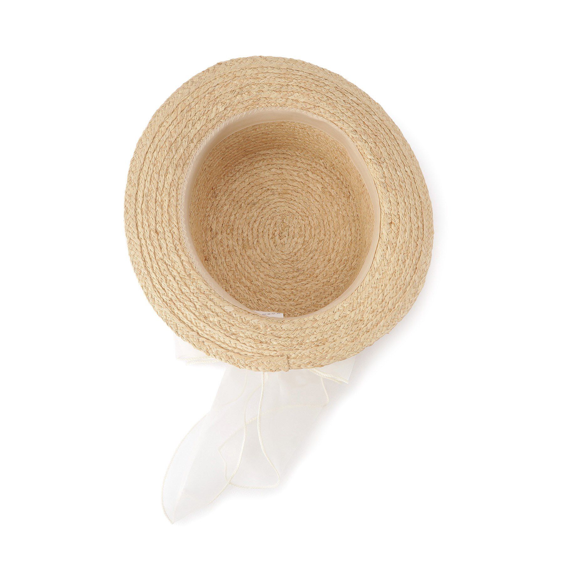 Grandedge「カンカン帽オーガンジーリボン」|ハット|