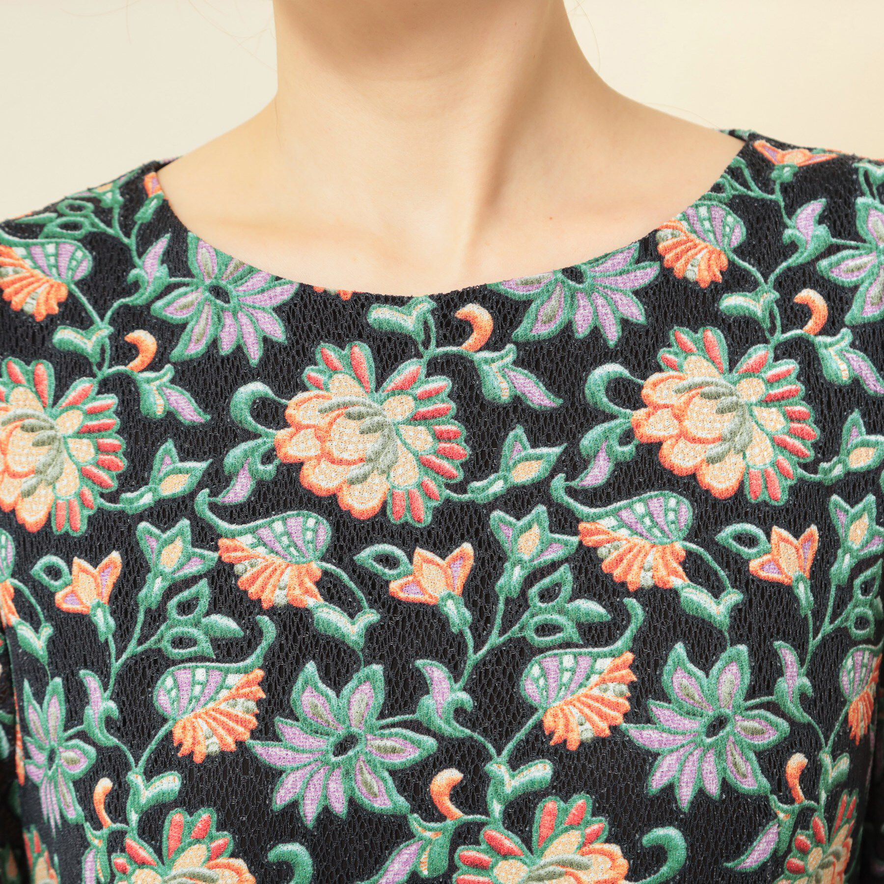 SunaUna「【オパール加工レース／リボン付き】フィット＆フレアワンピース」|ワンピース|