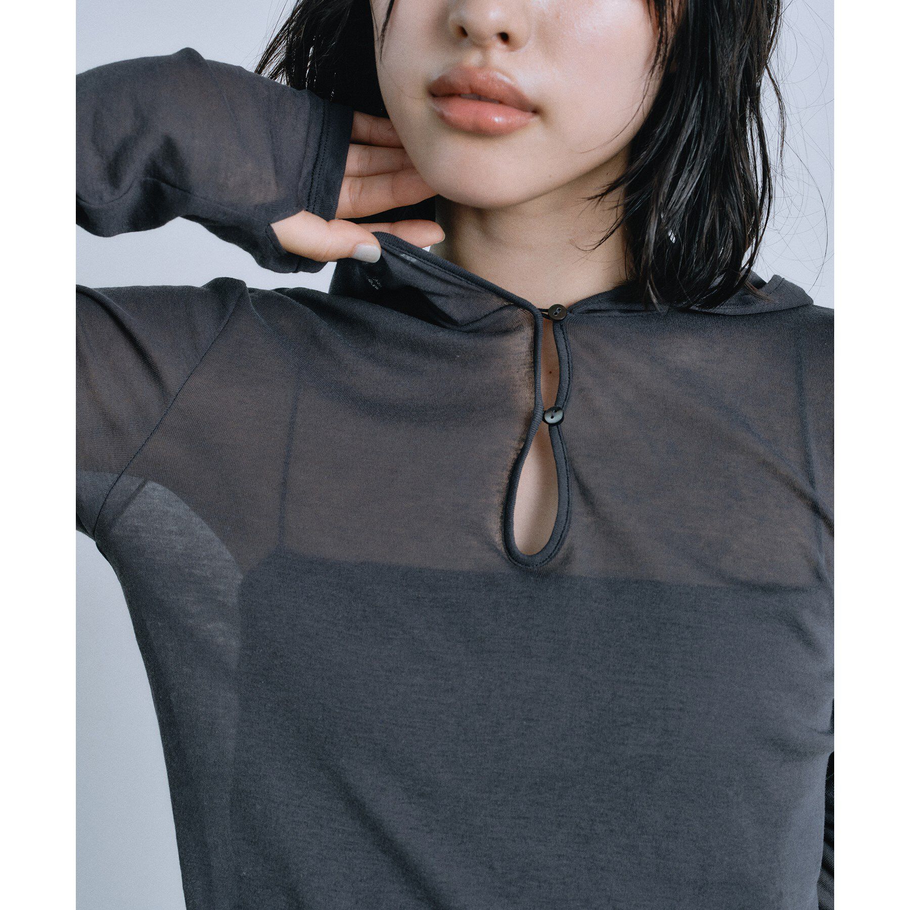CODE A「sheer hoodie tee」|ニット・セーター|