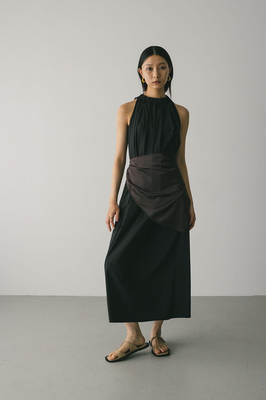 STYLEMIXER「撥水ネックギャザーワンピース」|ワンピース|BLK