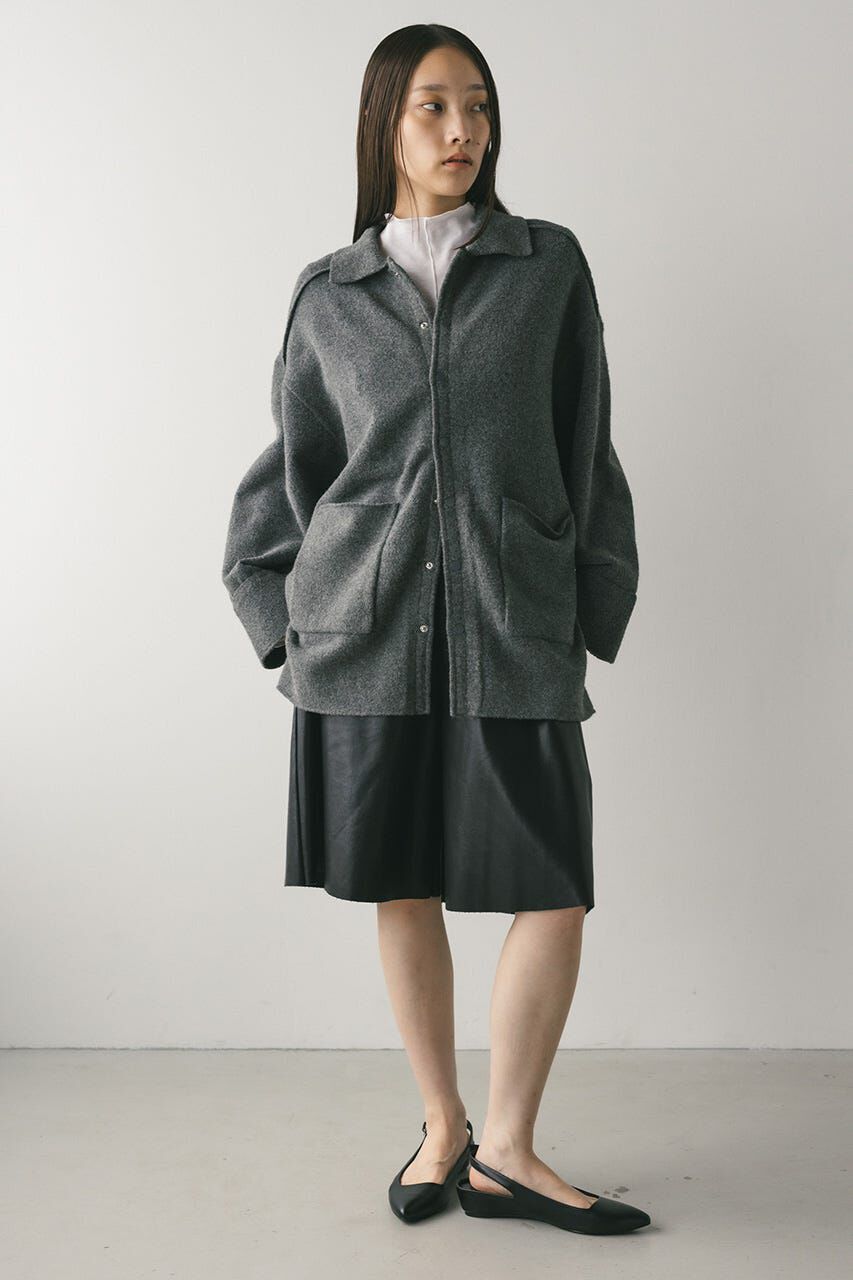 STYLEMIXER「ハイラインウールミックスニットシャツ」|カーディガン|