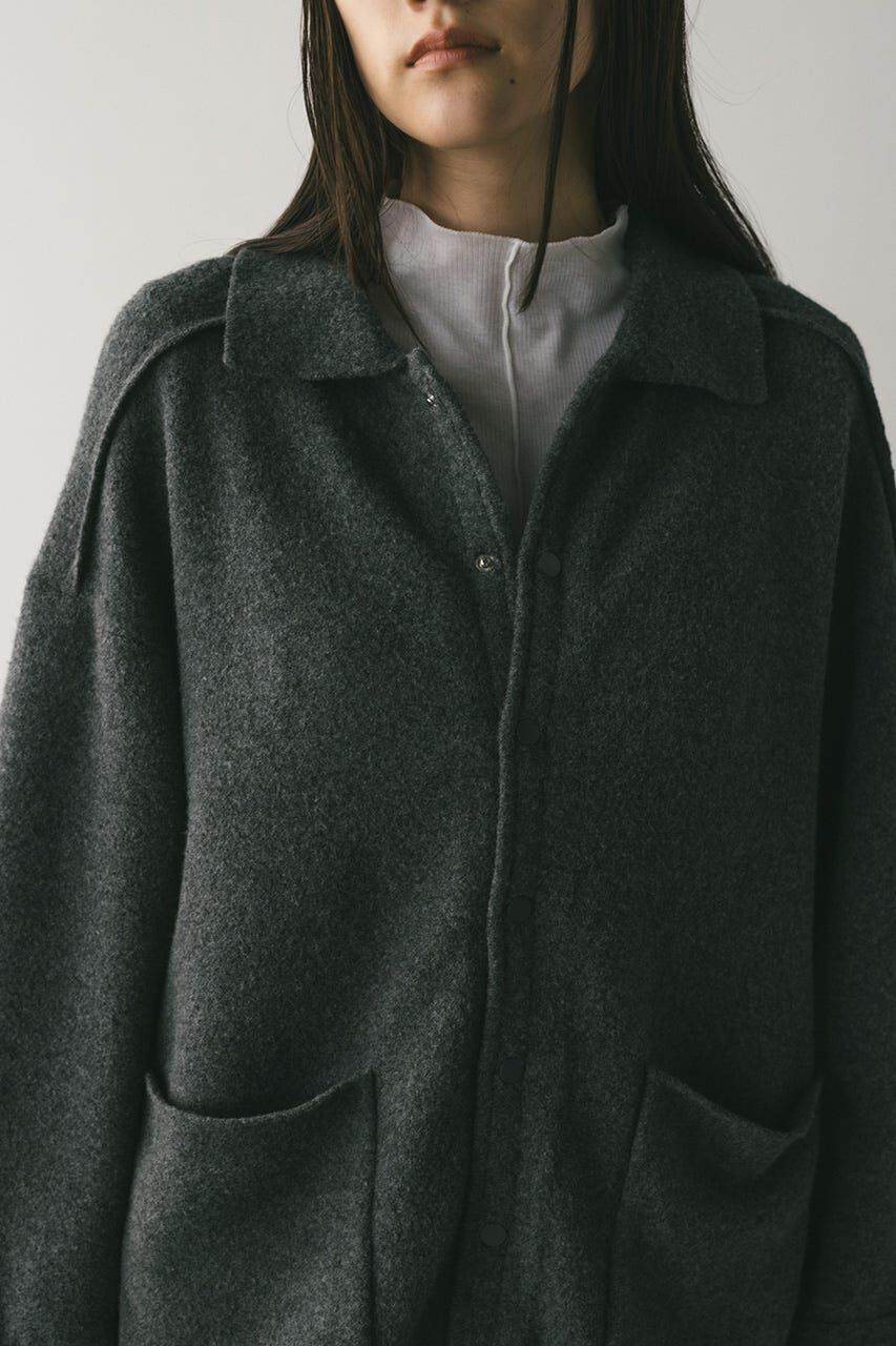 STYLEMIXER「ハイラインウールミックスニットシャツ」|カーディガン|