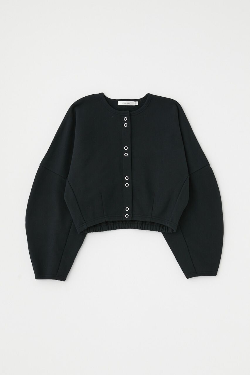 MOUSSY「CURVE SLEEVE TERRY カーディガン」|カーディガン|BLK