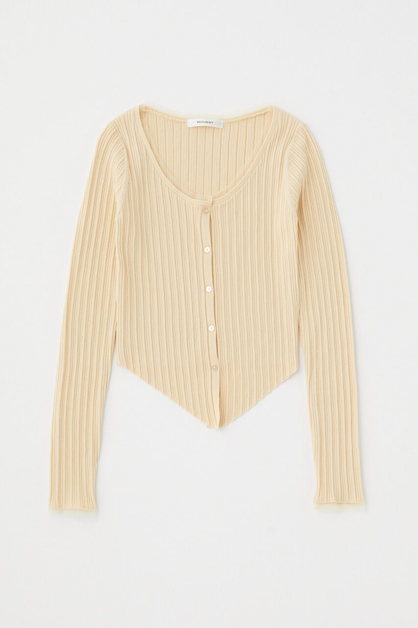 MOUSSY「TULLE TRIM カーディガン」|カーディガン|
