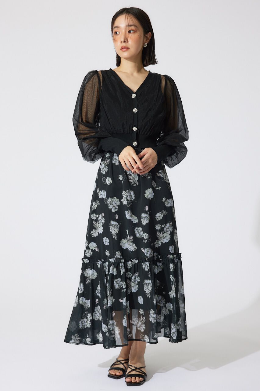 rienda「チュールドッキングシアーニットカーディガン」|カーディガン|