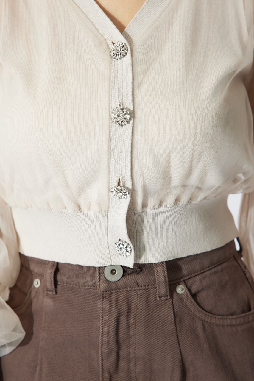 rienda「チュールドッキングシアーニットカーディガン」|カーディガン|