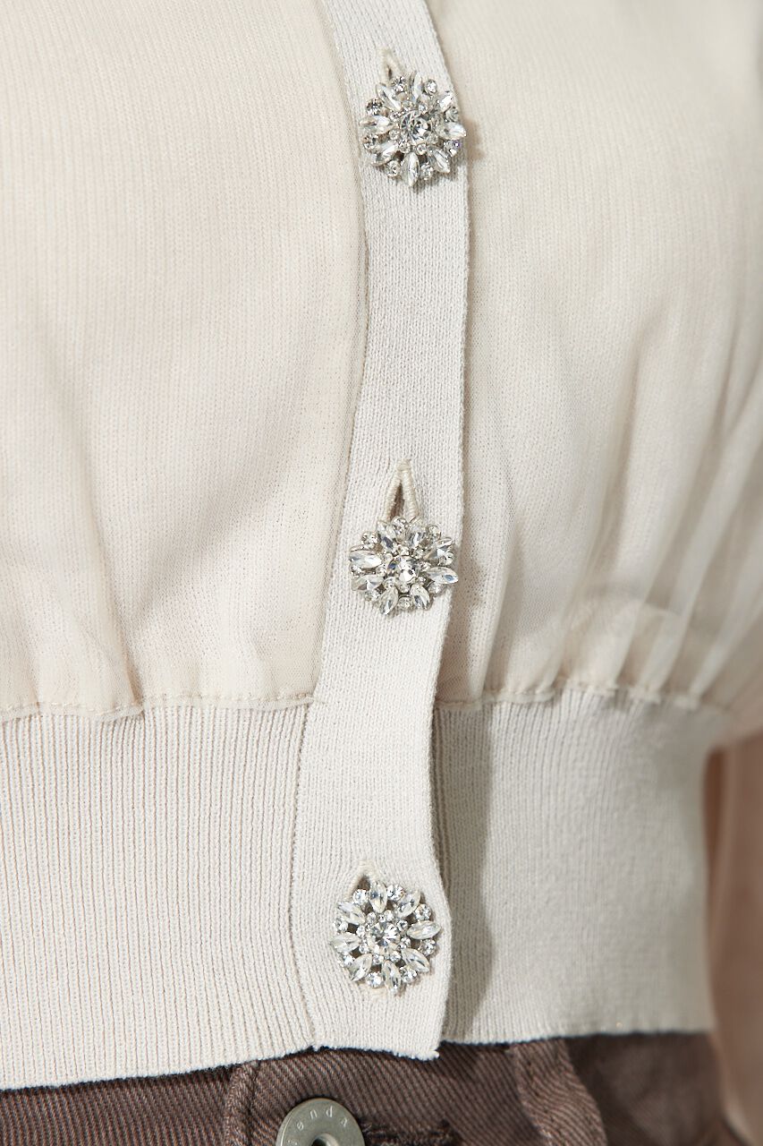 rienda「チュールドッキングシアーニットカーディガン」|カーディガン|