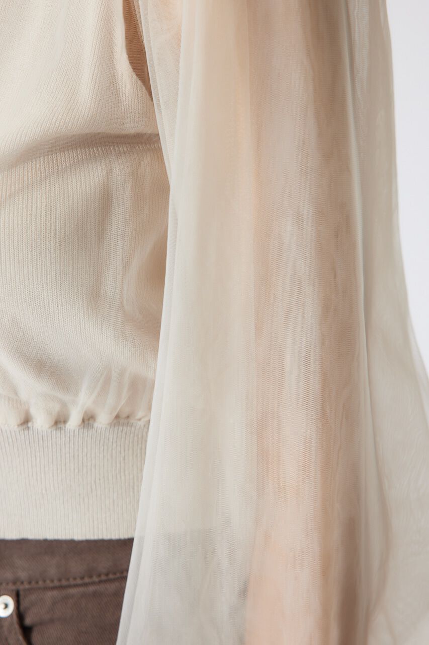 rienda「チュールドッキングシアーニットカーディガン」|カーディガン|