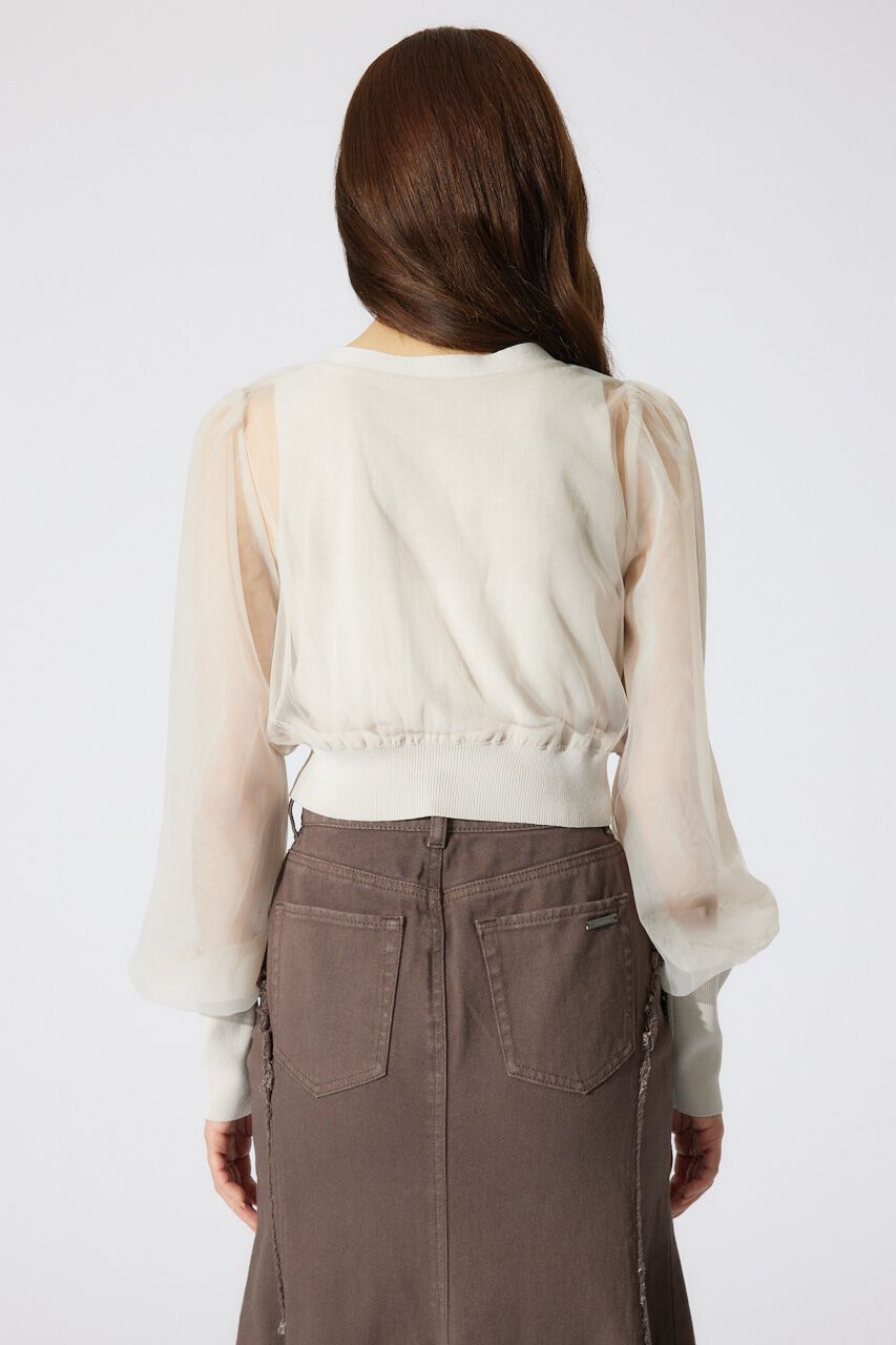 rienda「チュールドッキングシアーニットカーディガン」|カーディガン|