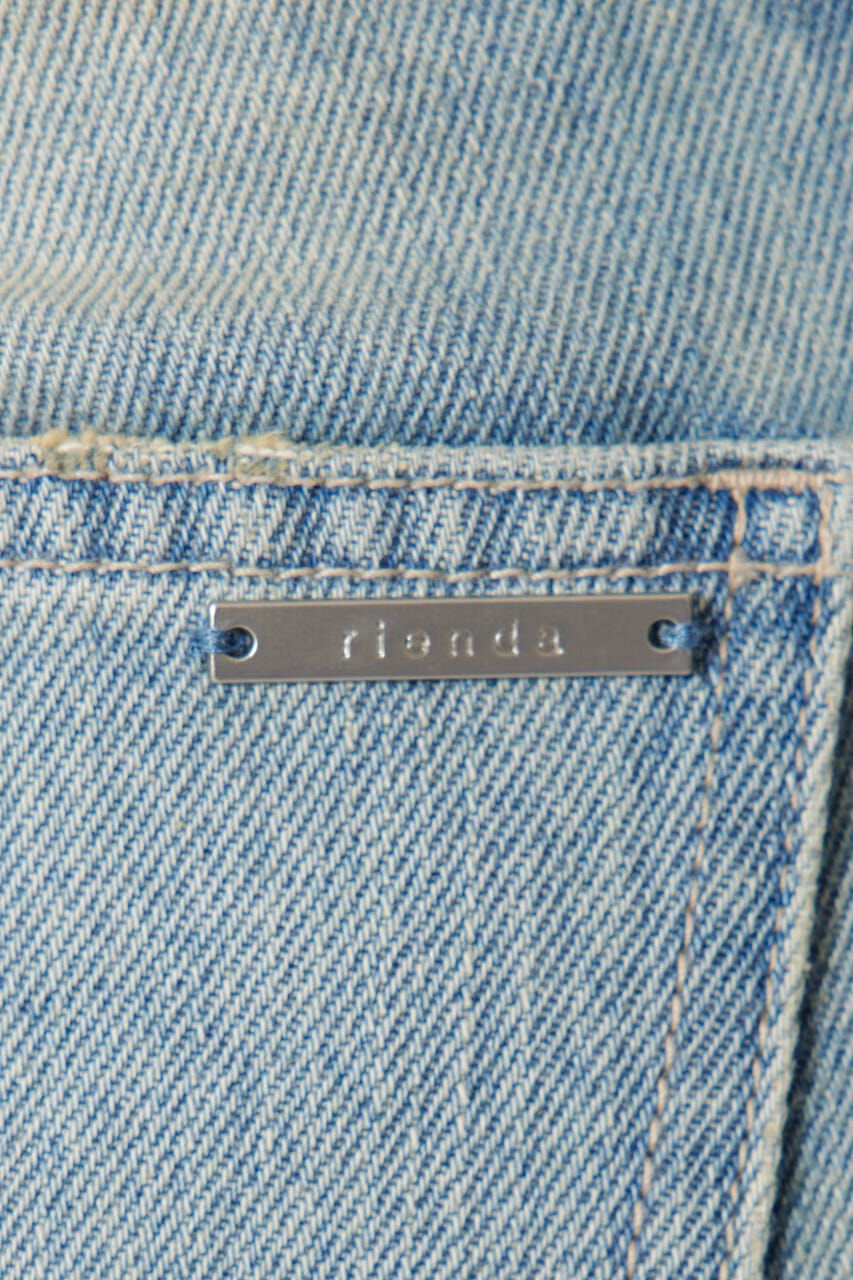 rienda「フロントボタンデザインハイウエストデニムパンツ」|デニム|