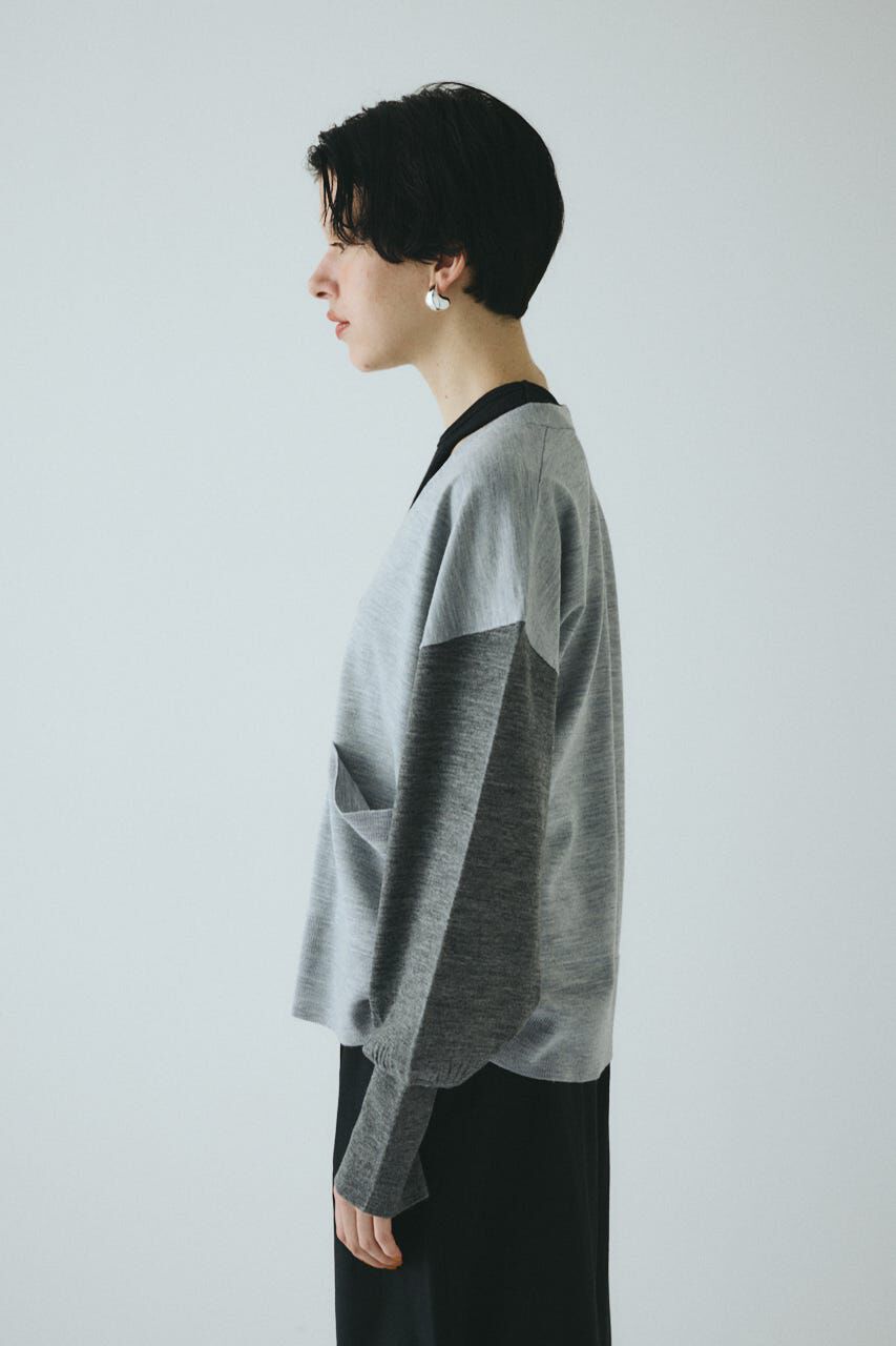 HeRIN.CYE「Bicolor knit cardigan」|カーディガン|