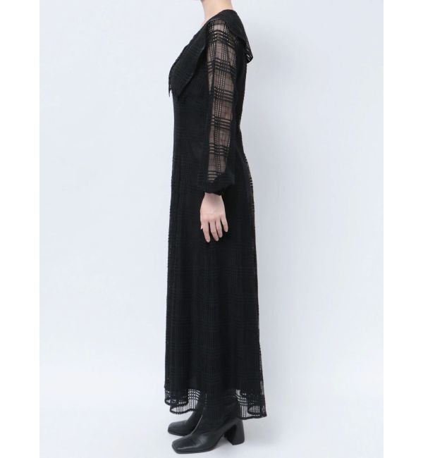 CALNAMUR「RIBBON COLLAR LACE OP/リボンカラーレースワンピース」|ワンピース|