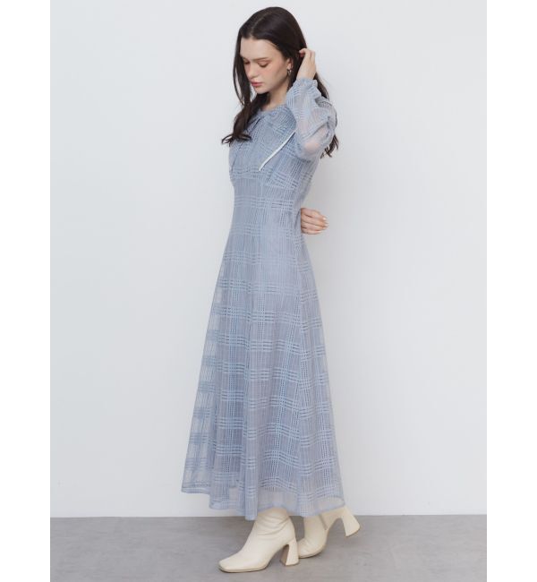 CALNAMUR「RIBBON COLLAR LACE OP/リボンカラーレースワンピース」|ワンピース|