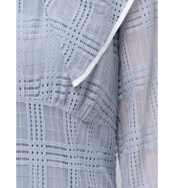 CALNAMUR「RIBBON COLLAR LACE OP/リボンカラーレースワンピース」|ワンピース|