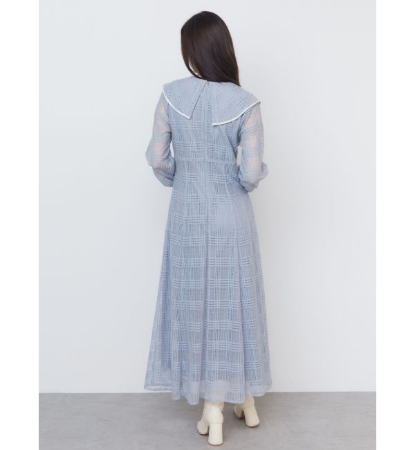 CALNAMUR「RIBBON COLLAR LACE OP/リボンカラーレースワンピース」|ワンピース|