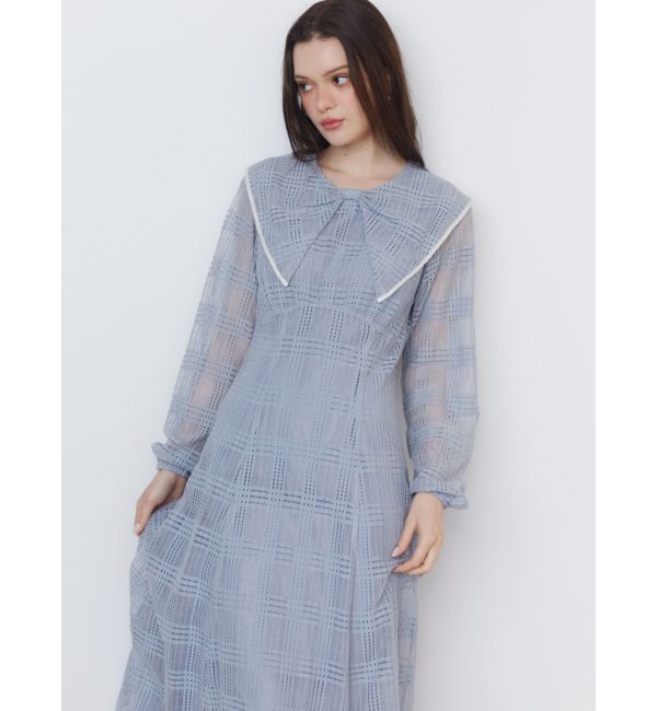 CALNAMUR「RIBBON COLLAR LACE OP/リボンカラーレースワンピース」|ワンピース|