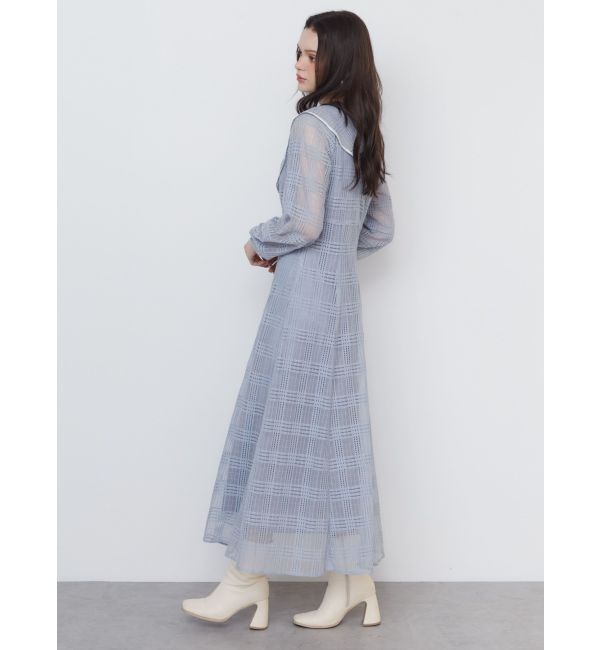 CALNAMUR「RIBBON COLLAR LACE OP/リボンカラーレースワンピース」|ワンピース|