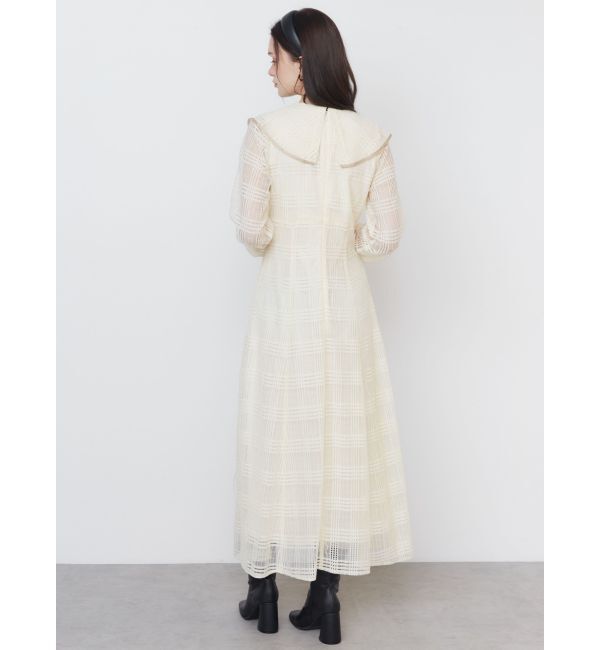 CALNAMUR「RIBBON COLLAR LACE OP/リボンカラーレースワンピース」|ワンピース|