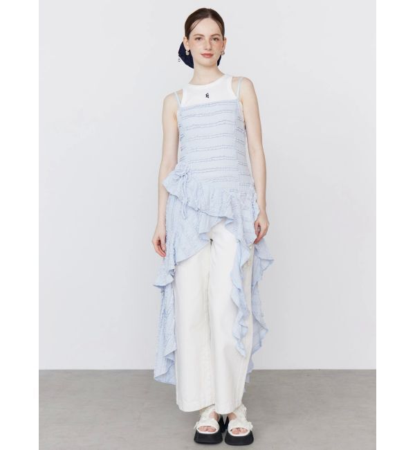 CALNAMUR「ROSE ASYMMETRIC HEM LONG OP/ローズアシンメトリーヘムロングワンピース」|ワンピース|