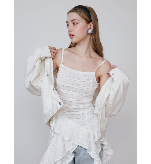 CALNAMUR「ROSE ASYMMETRIC HEM LONG OP/ローズアシンメトリーヘムロングワンピース」|ワンピース|