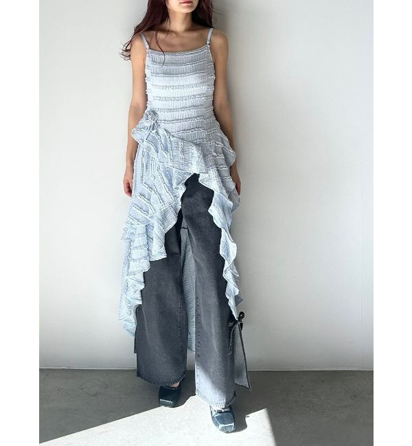 CALNAMUR「ROSE ASYMMETRIC HEM LONG OP/ローズアシンメトリーヘムロングワンピース」|ワンピース|