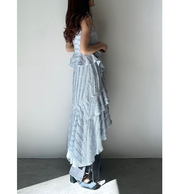 CALNAMUR「ROSE ASYMMETRIC HEM LONG OP/ローズアシンメトリーヘムロングワンピース」|ワンピース|