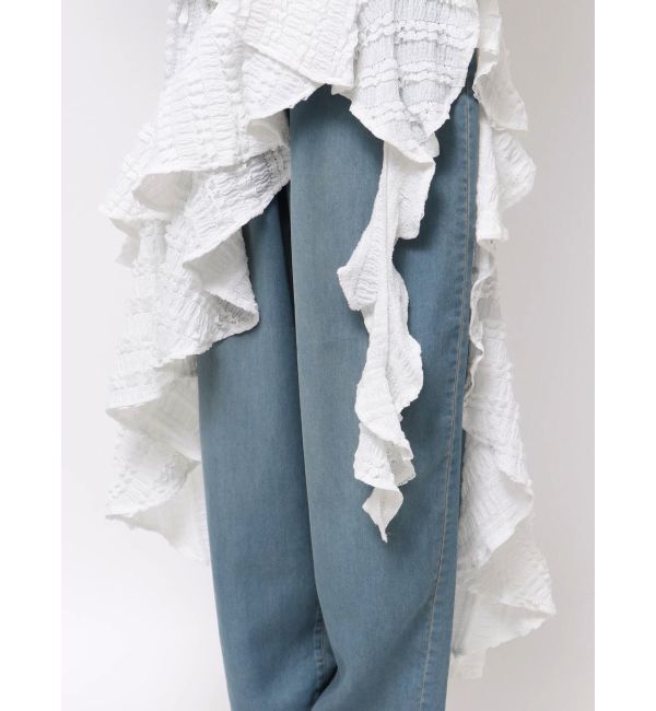 CALNAMUR「ROSE ASYMMETRIC HEM LONG OP/ローズアシンメトリーヘムロングワンピース」|ワンピース|