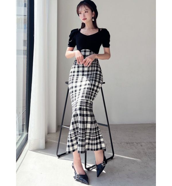 RESEXXY「ショルダーオープンマーメイドニットワンピース」|ワンピース|