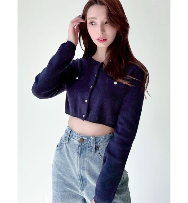 RESEXXY「ハイゲージニットカーディガン」|カーディガン|ネイビー