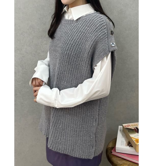 MERCURYDUO「2WAYニットベストカーデ」|カーディガン|グレー