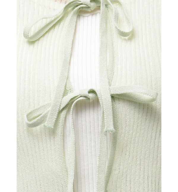 MERCURYDUO「シアーフロントリボンカーデ」|カーディガン|