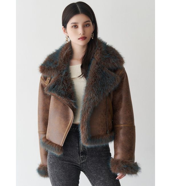 アンイーブンショートフェイクムートンジャケット（MURUA）｜ルミネの