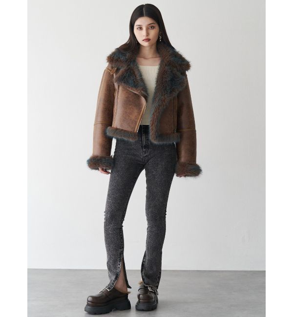 アンイーブンショートフェイクムートンジャケット（MURUA）｜ルミネの