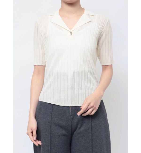 LAGUNAMOON「シアーカラーネックシニットプルオーバー」|ニット・セーター|