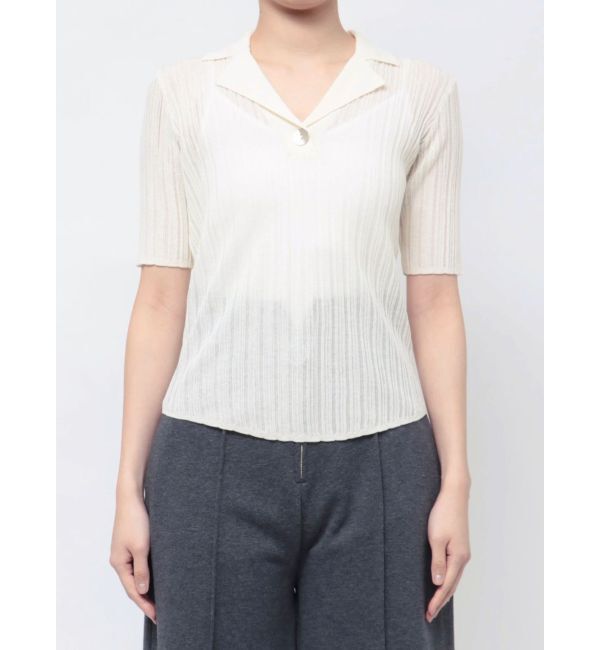 LAGUNAMOON「シアーカラーネックシニットプルオーバー」|ニット・セーター|