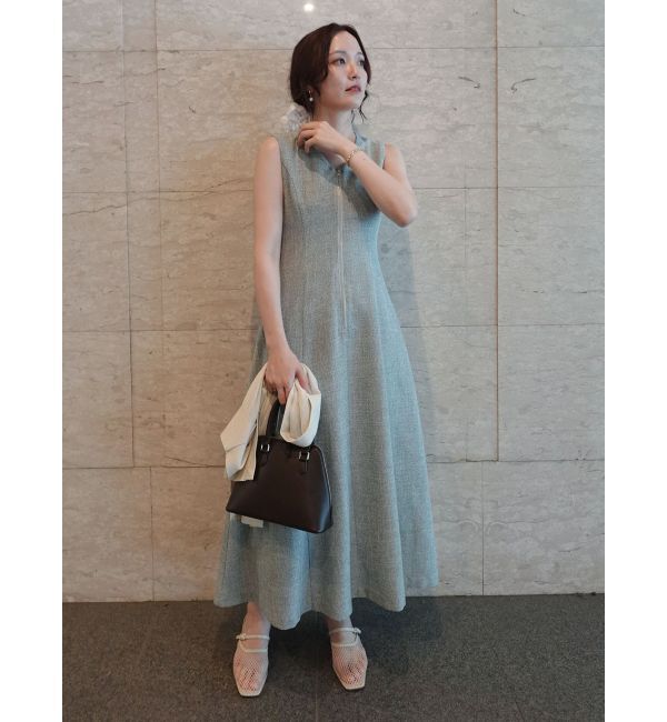 LAGUNAMOON「【追加生産】フロントZIPミックスカラーワンピース」|ワンピース|アイスブルー