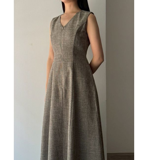 LAGUNAMOON「【追加生産】フロントZIPミックスカラーワンピース」|ワンピース|ブラウン