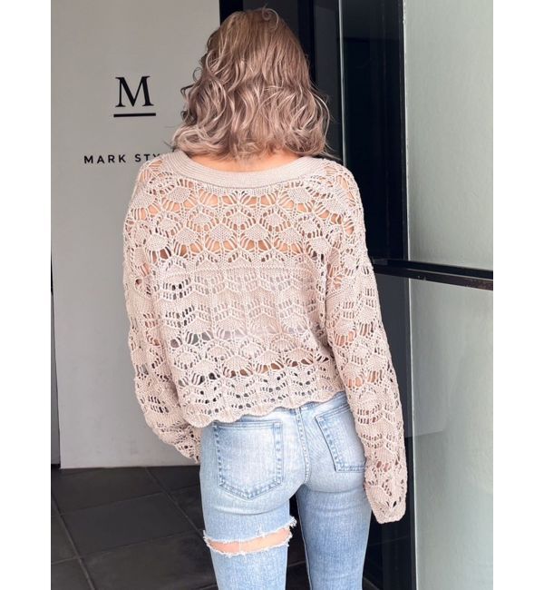 GYDA「SHORTクロシェニットカーディガン」|カーディガン|