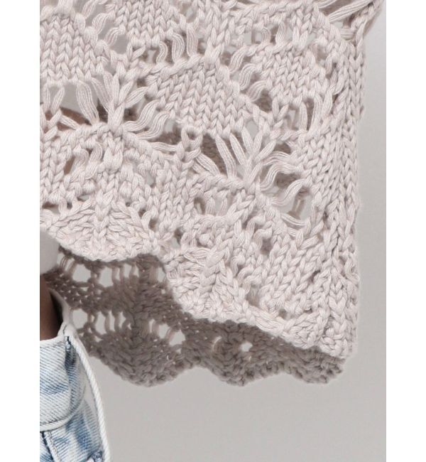 GYDA「SHORTクロシェニットカーディガン」|カーディガン|