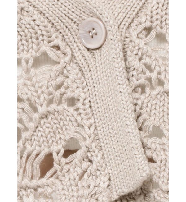 GYDA「SHORTクロシェニットカーディガン」|カーディガン|