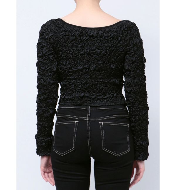 GYDA「シャーリング2WAYショートカーディガン」|カーディガン|